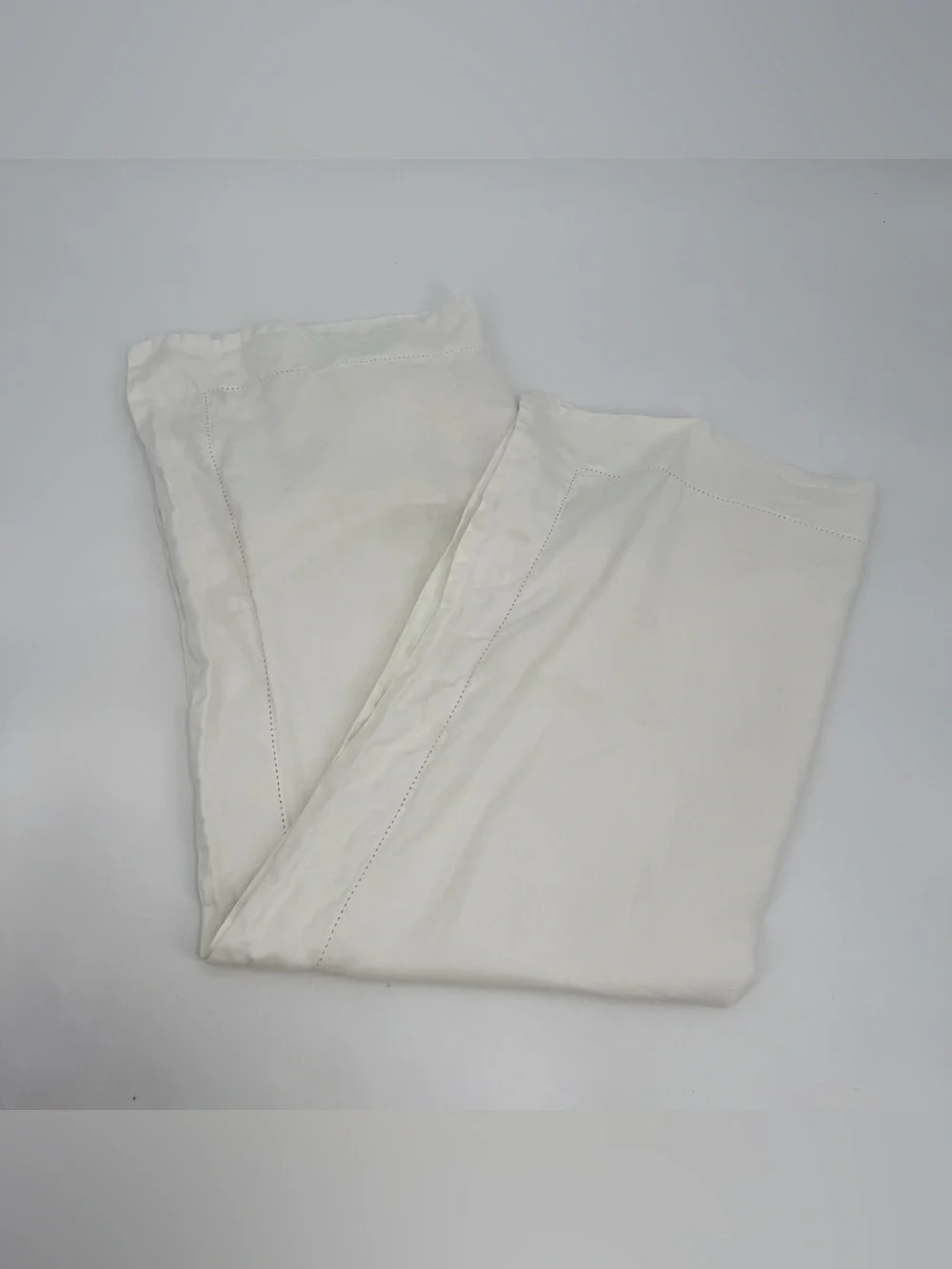 Fieldcrest Pillow Sham King Ivory White Linen Single (1) Pillow Cover Cottage